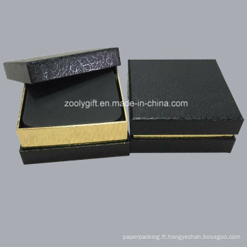 Boîte en papier texturé noir / or pour coffre-fort